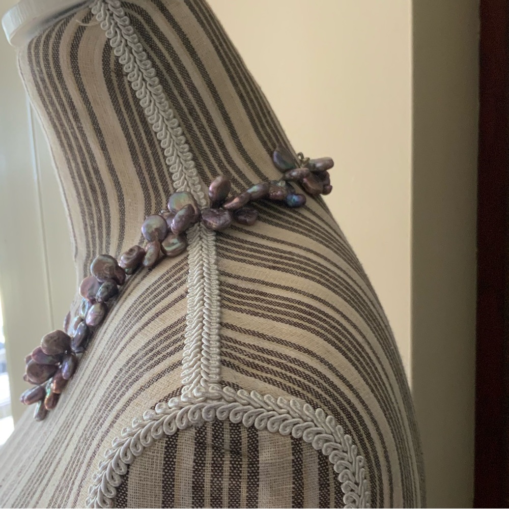 Peacock Purple Baroque Pearl Short Chunky Necklace Iridescent OOAK Rare Tahitian - Picture 12 of 16
